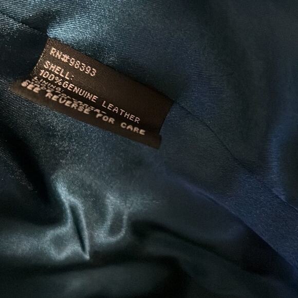 PAMELA MC‎ COY TURQUOISE FRINGE 100% LEATHER JACKET SIZE S - Picture 5 of 8